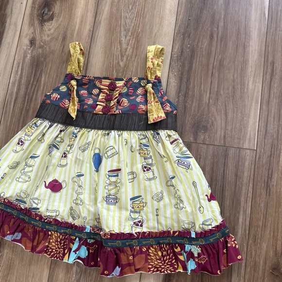 Matilda Jane kids Colorful Tea Cup Dress size 4 character counts - Picture 2 of 5